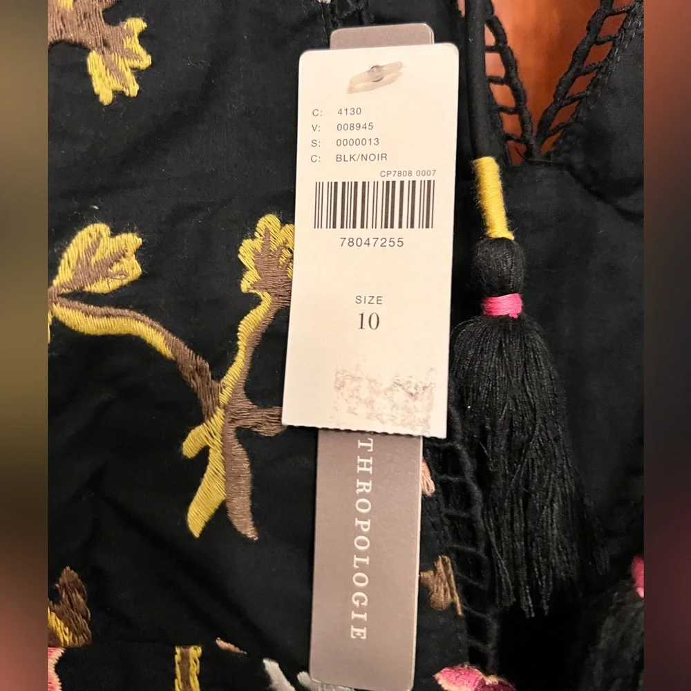 By Anthropologie Embroidered Mini Dress – NWT, Luxe Floral Detail